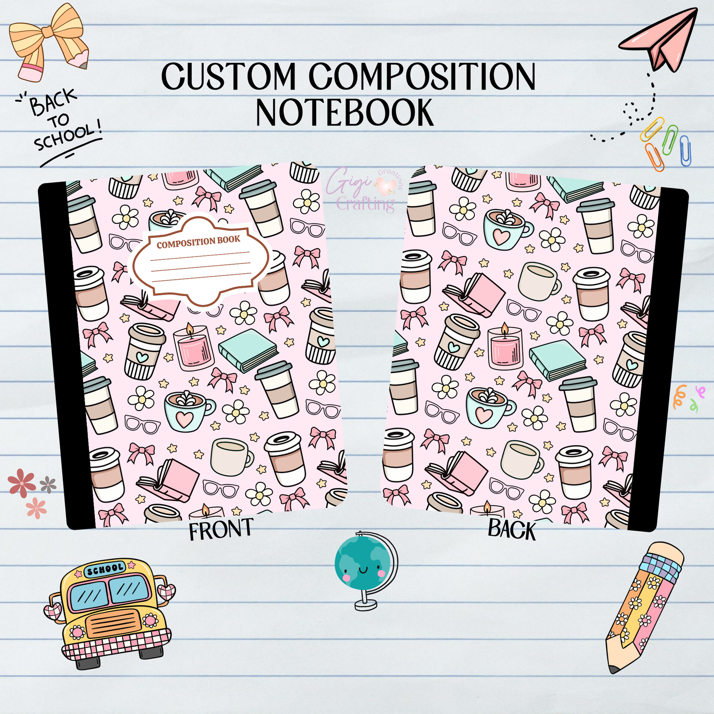 Coffee Candles Book Coquette - Composition Notebook