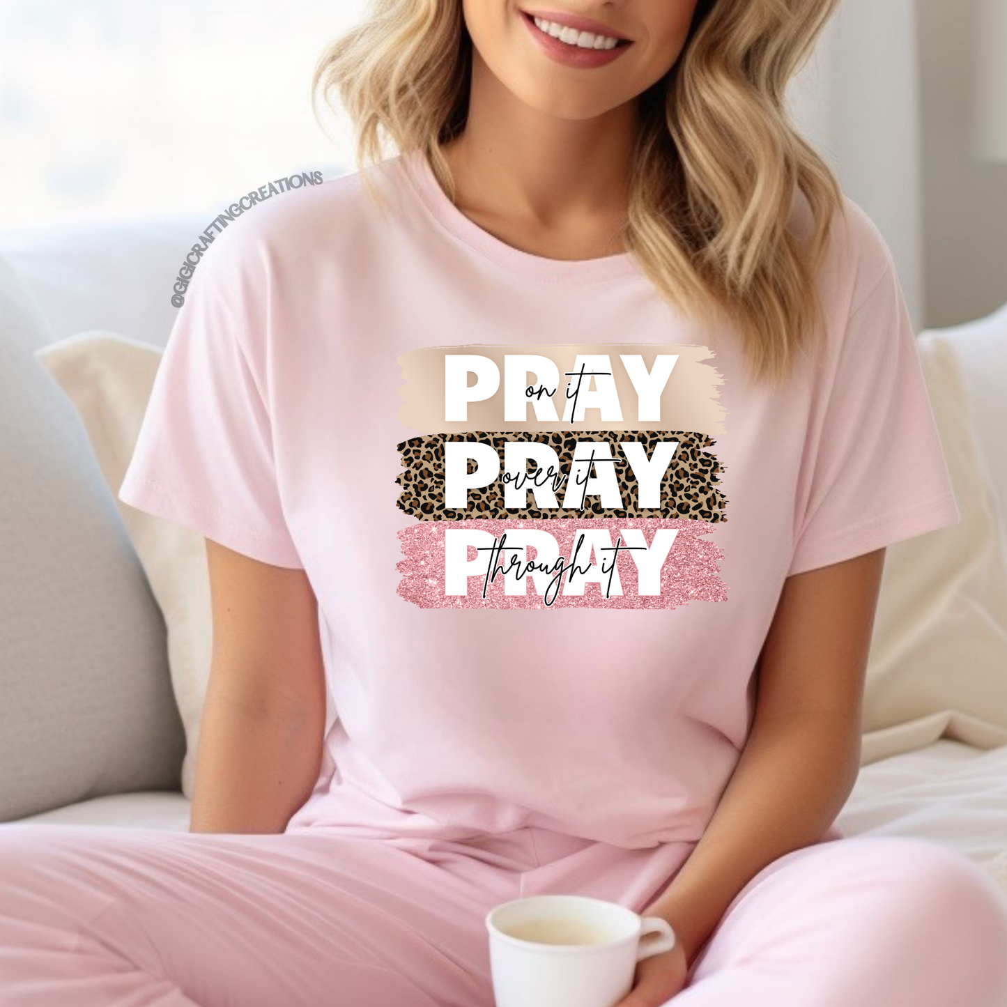 Pray On it, Pray Over it, Pray Through it Relaxed Unisex Tee