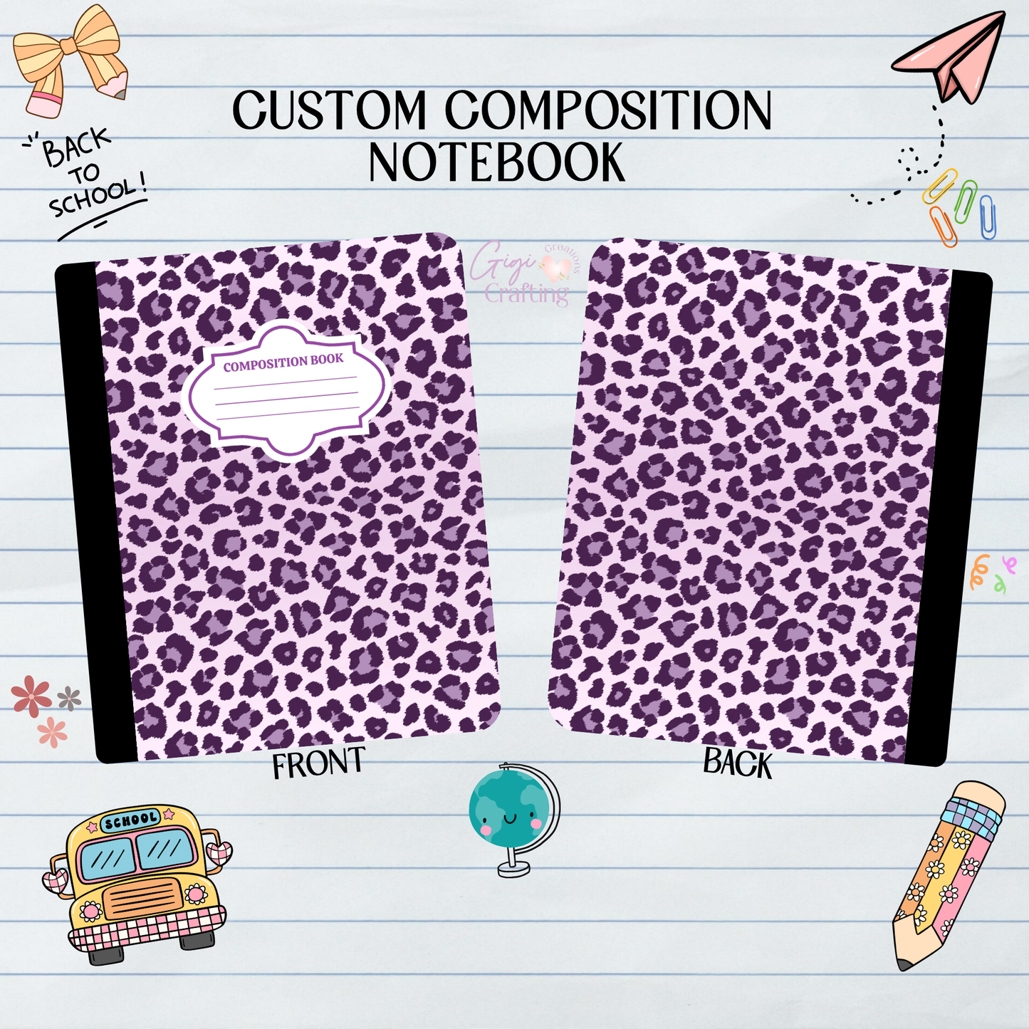 Purple Leopard Pattern - Composition Notebook