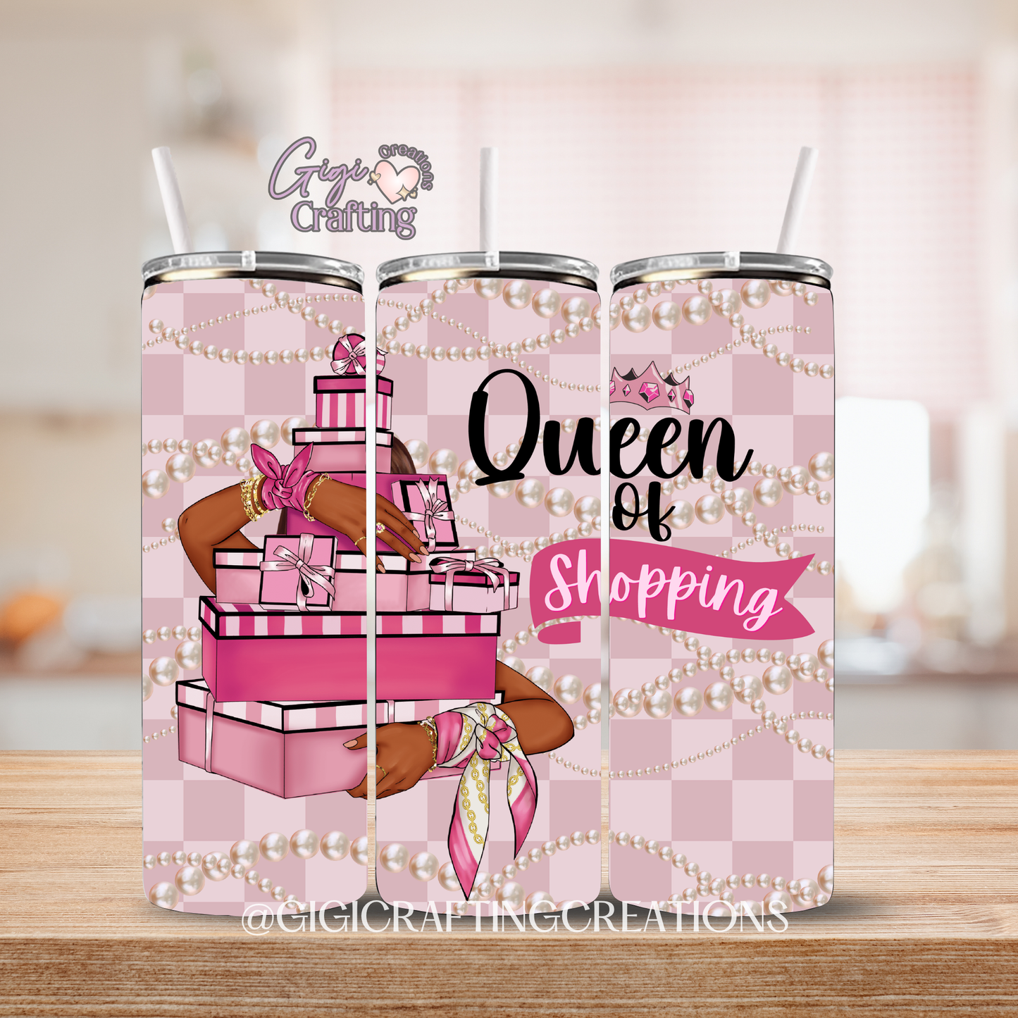 Queen of Shopping - 20oz Skinny Tumbler