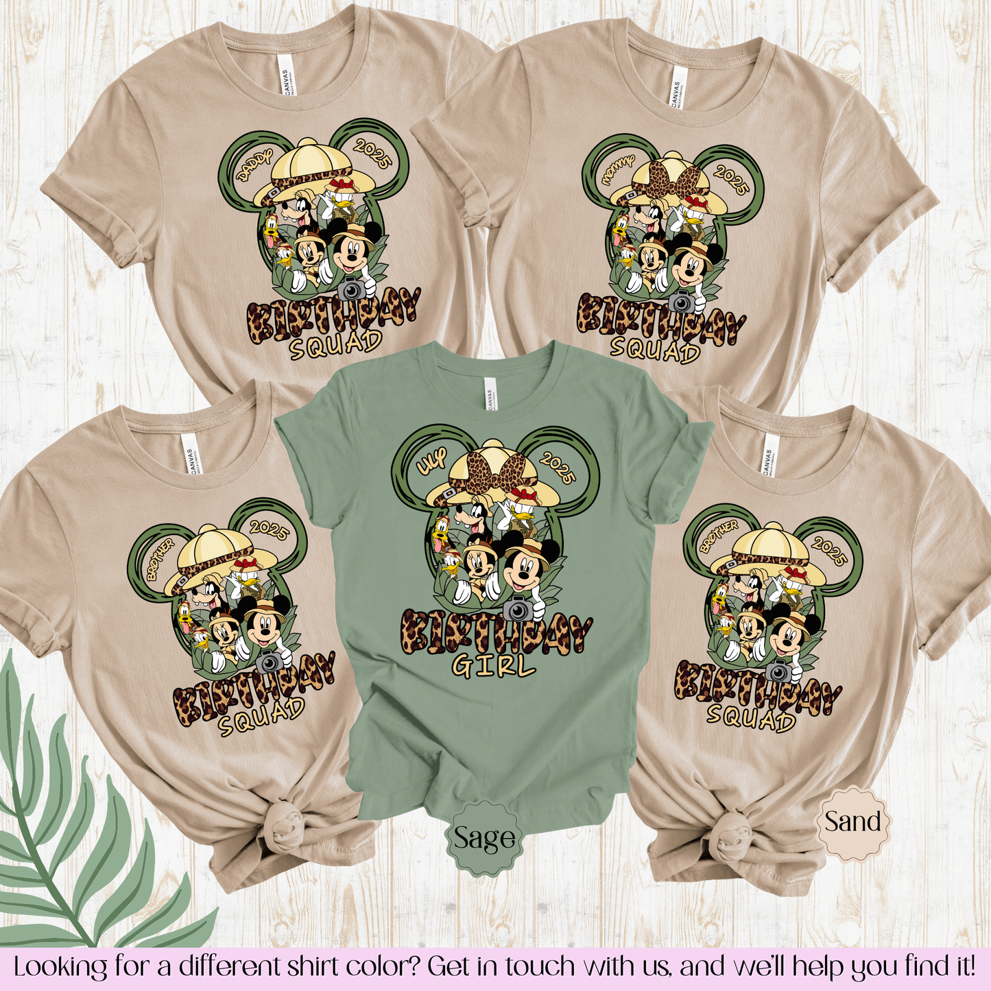 Safari Birthday Girl Squad Custom Disney Family Matching Shirts Unisex