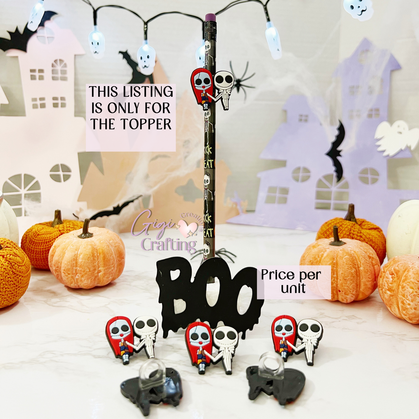 Sally Jack Holding Hands Straw Toppers Charm