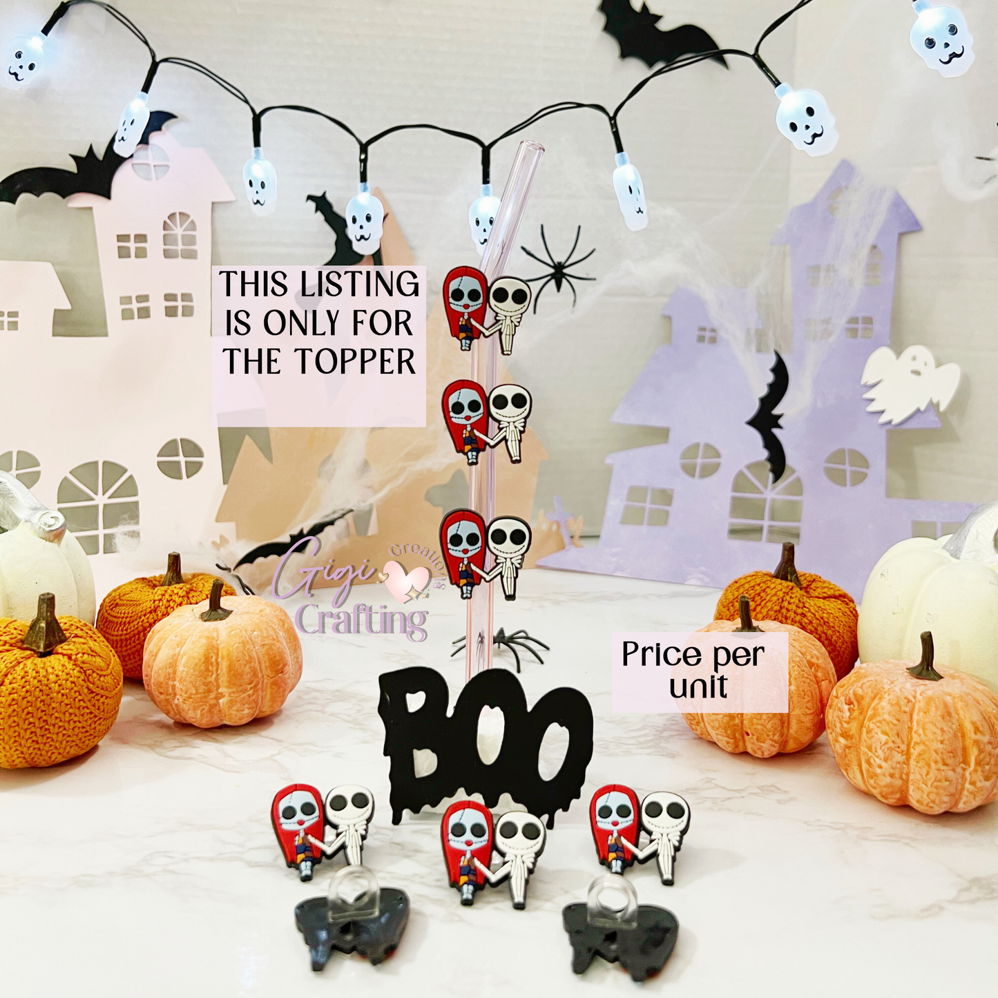 Sally Jack Holding Hands Straw Toppers Charm