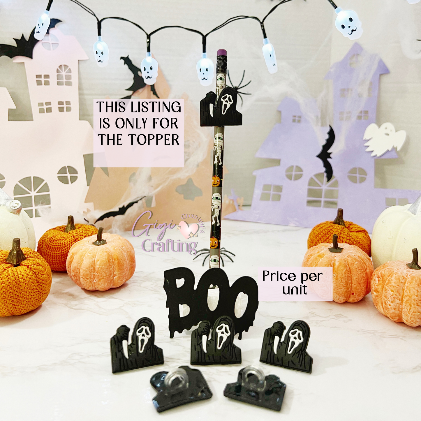 Scary Death Horror Movie Straw Toppers Charm
