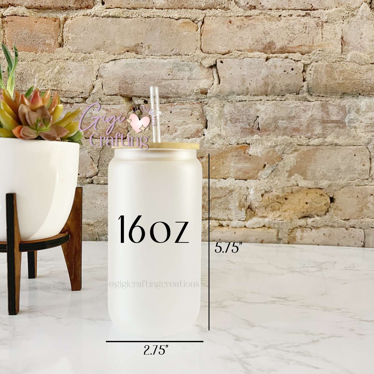 16oz Glass Cup Boss Babe