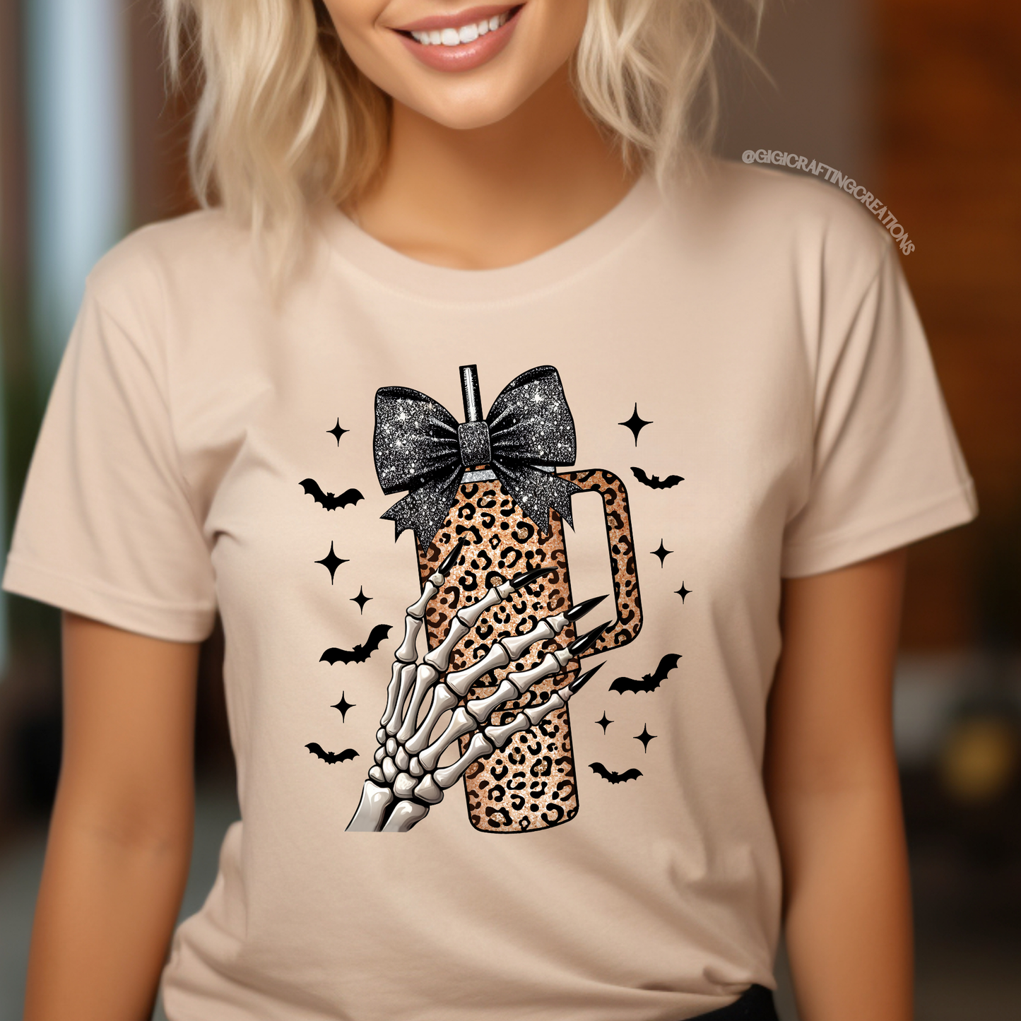 Skeleton Coquette Leopard Relaxed Unisex Tee