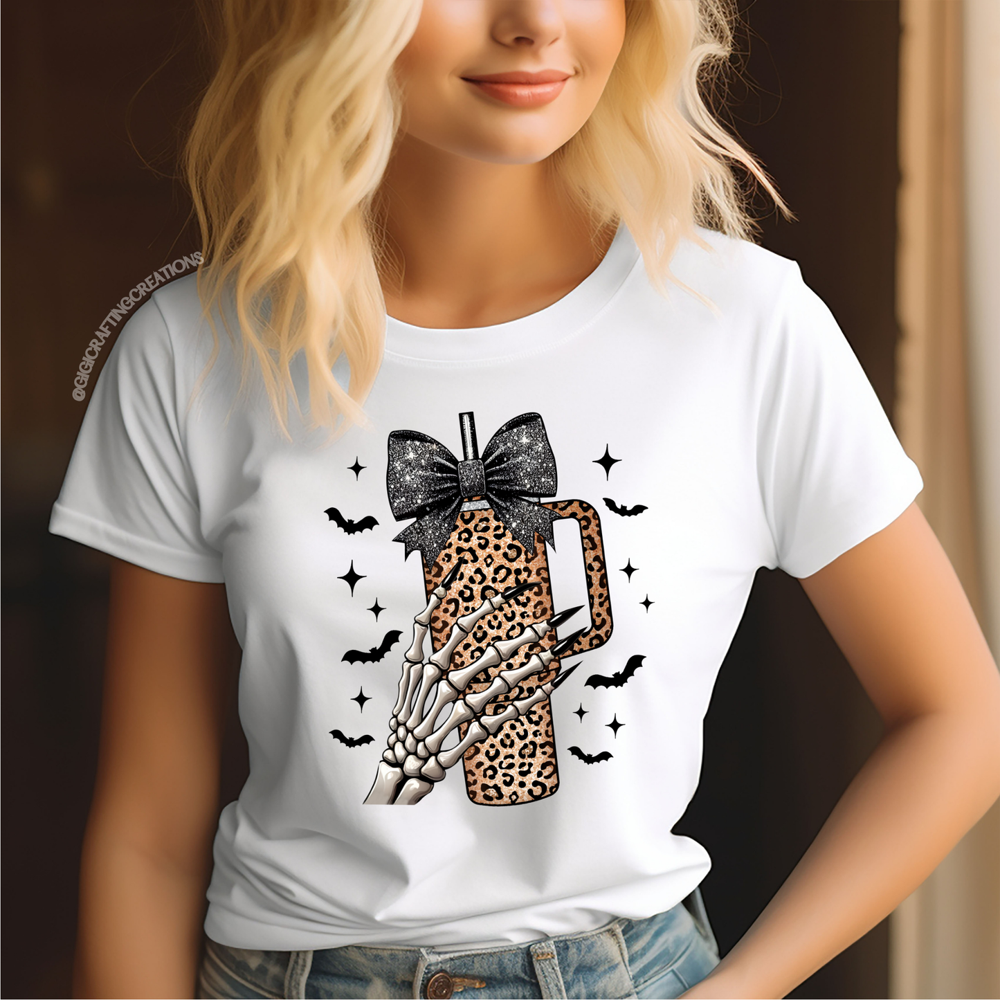 Skeleton Coquette Leopard Relaxed Unisex Tee