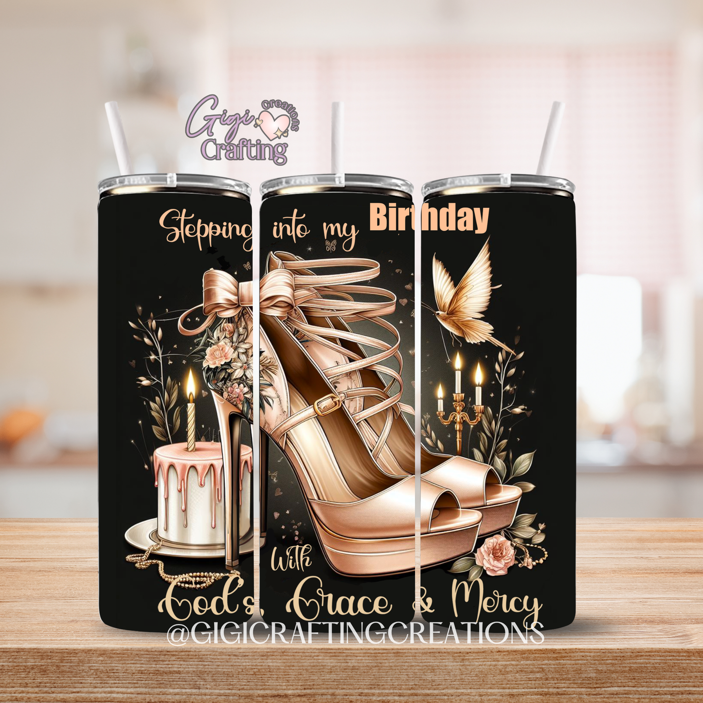 Stepping into My Birthday - 20oz Skinny Tumbler