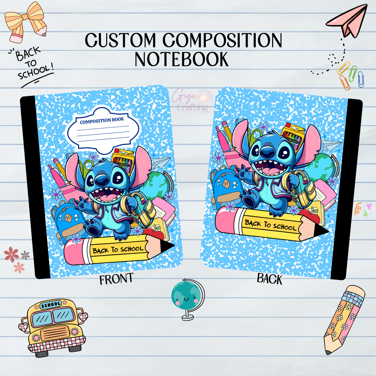 Blue Alien Back to School - Composition Notebook
