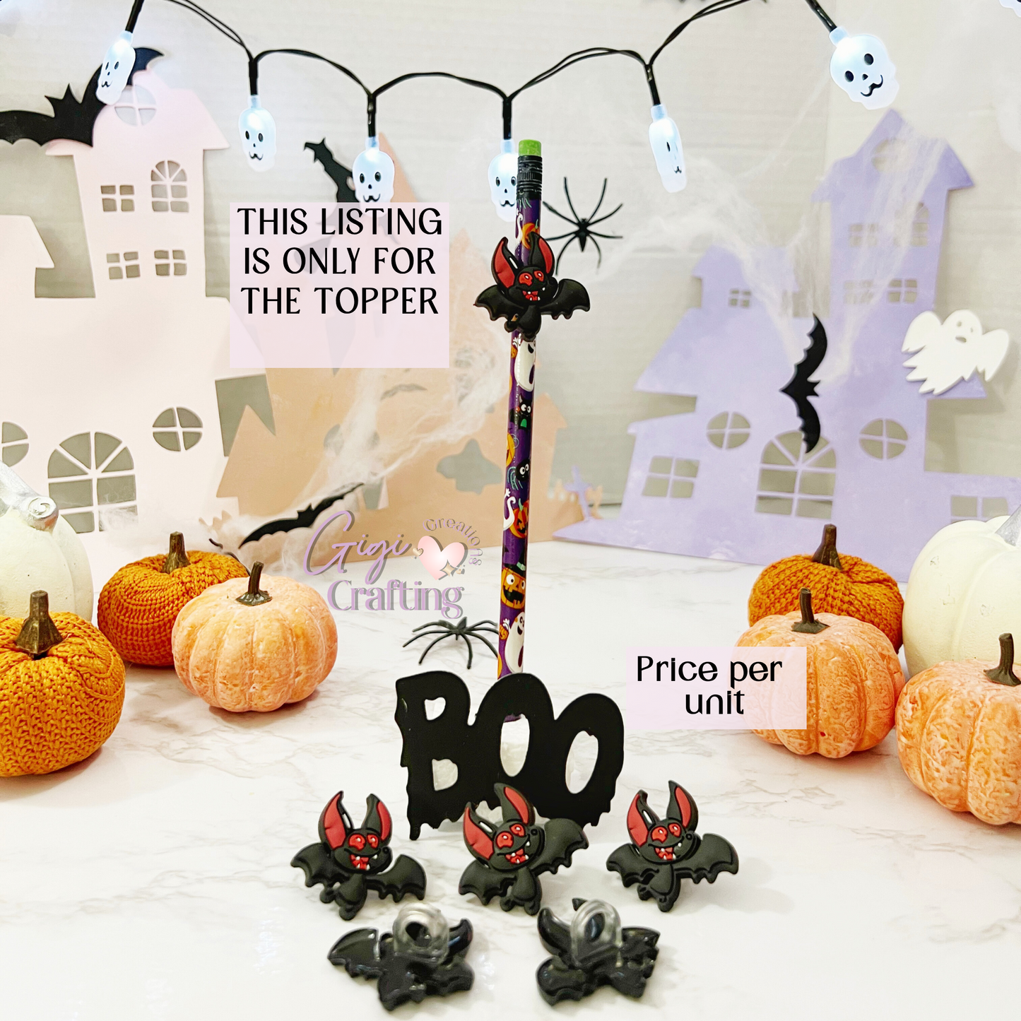 Black Costume Straw Toppers Charm