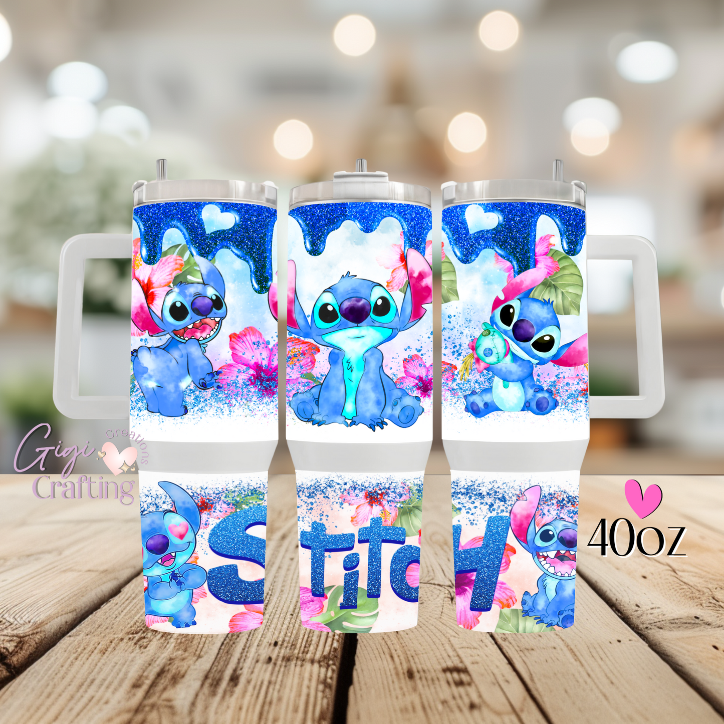 Floral Cute Cartoon Glitter - 40oz Tumbler