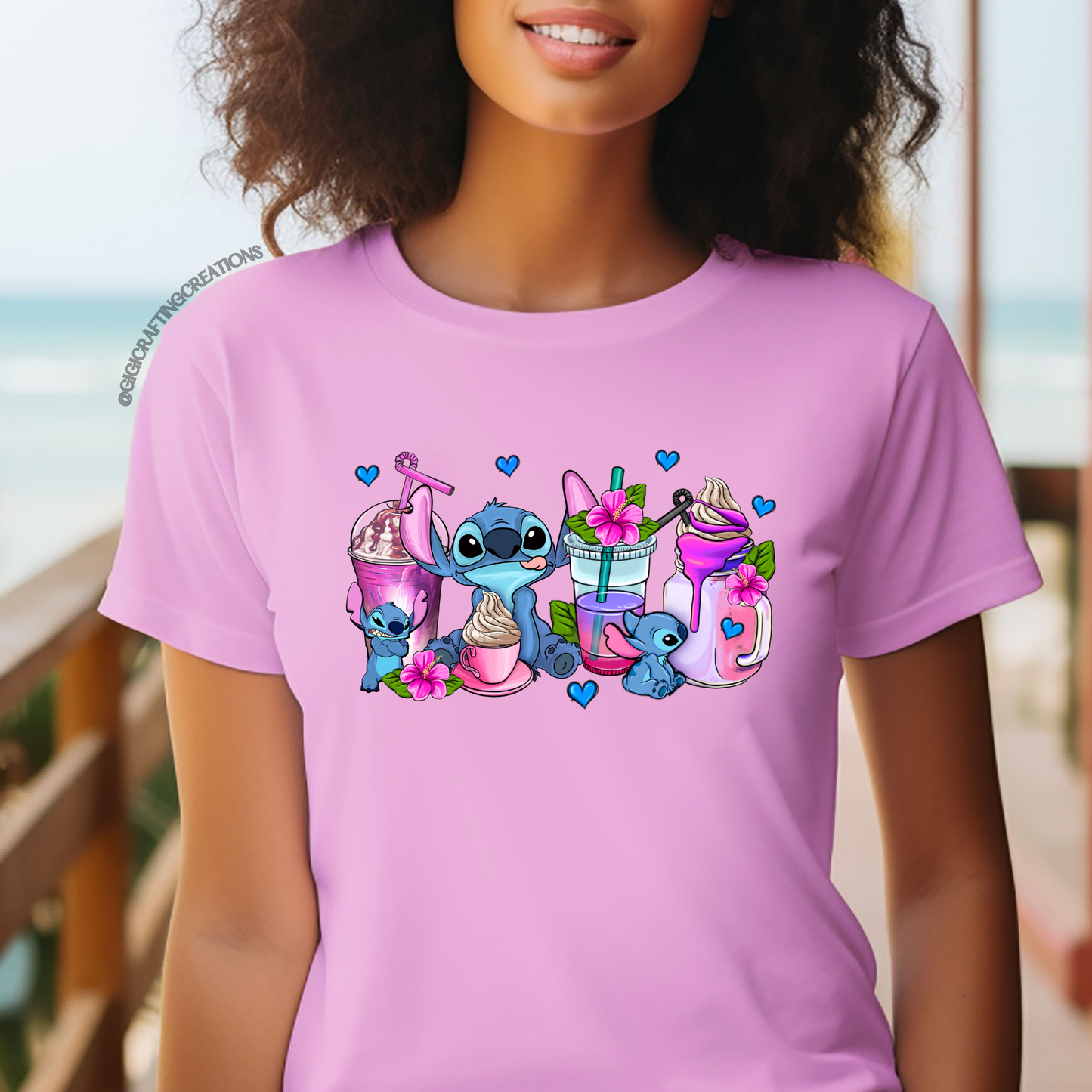 Iced Coffee Summer Blue Character Relaxed Unisex Tee