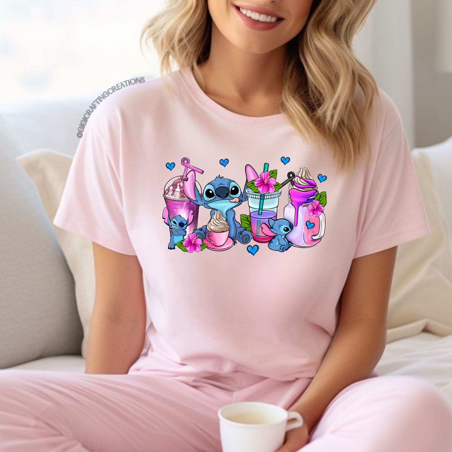 Iced Coffee Summer Blue Character Relaxed Unisex Tee