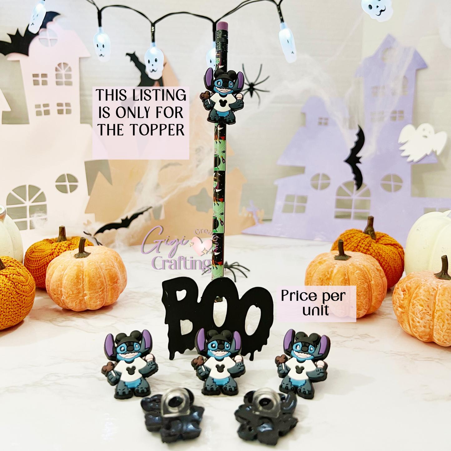 Purple Costume Straw Toppers Charm