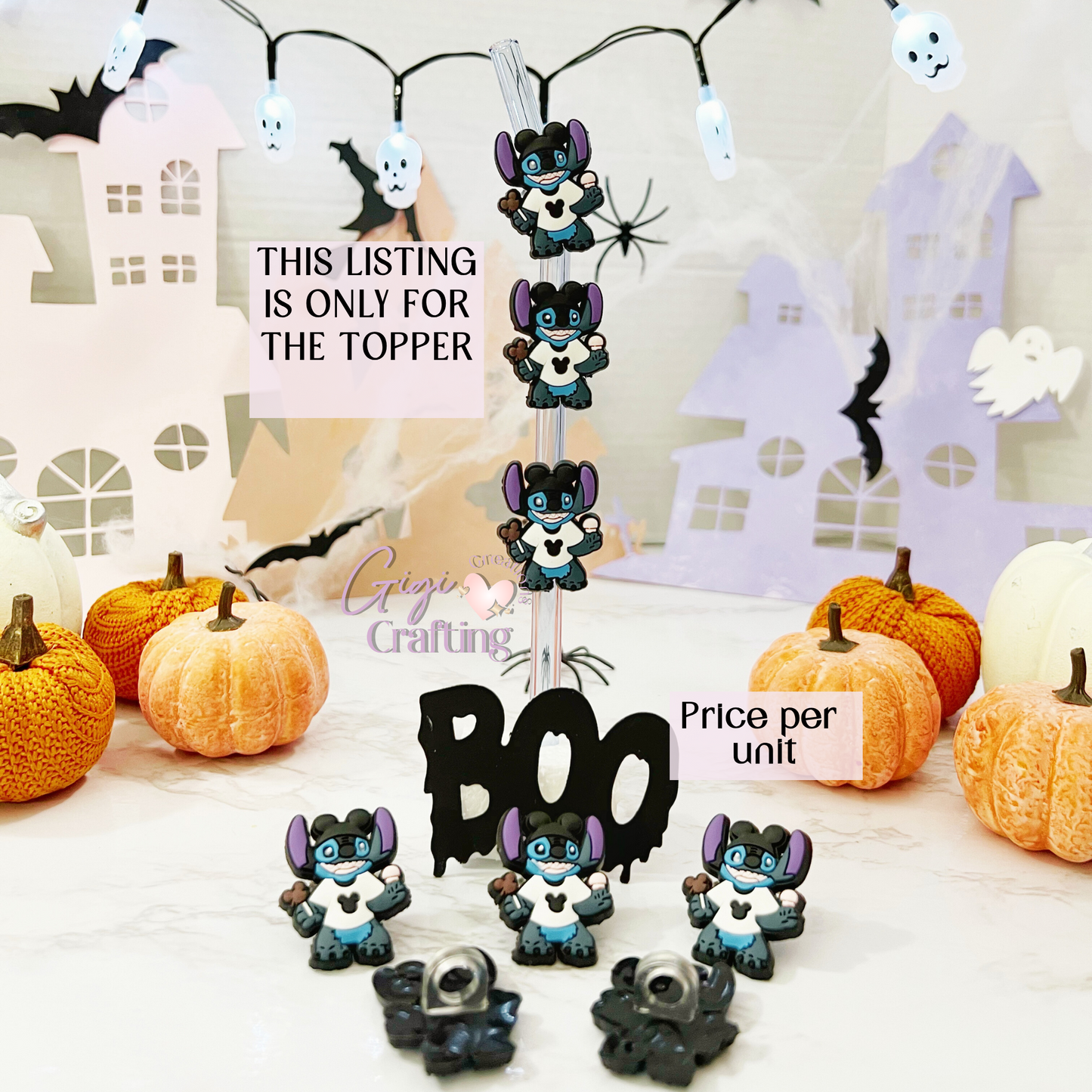 Purple Costume Straw Toppers Charm