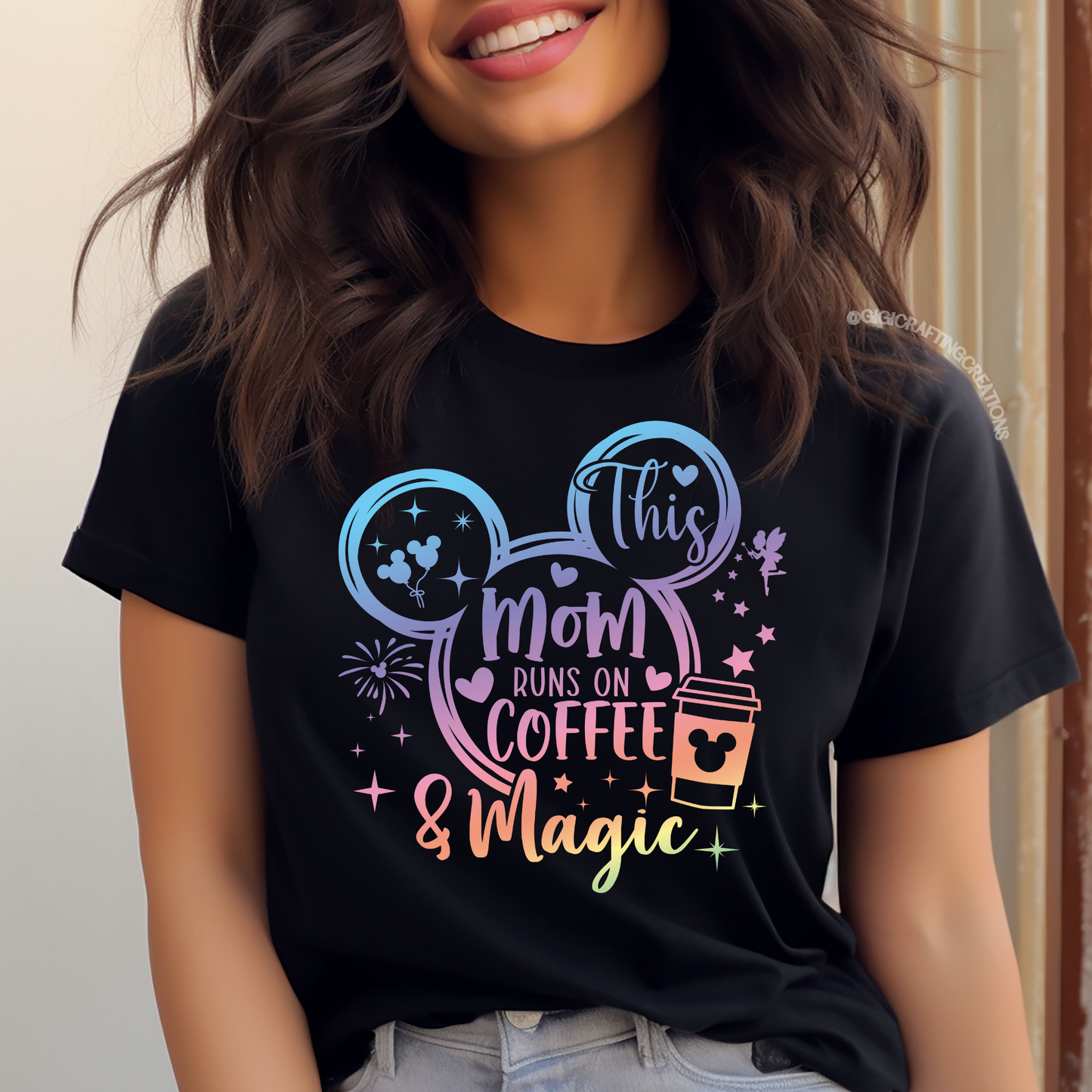 This Mom Runs on Coffee & Magic Relaxed Unisex Tee