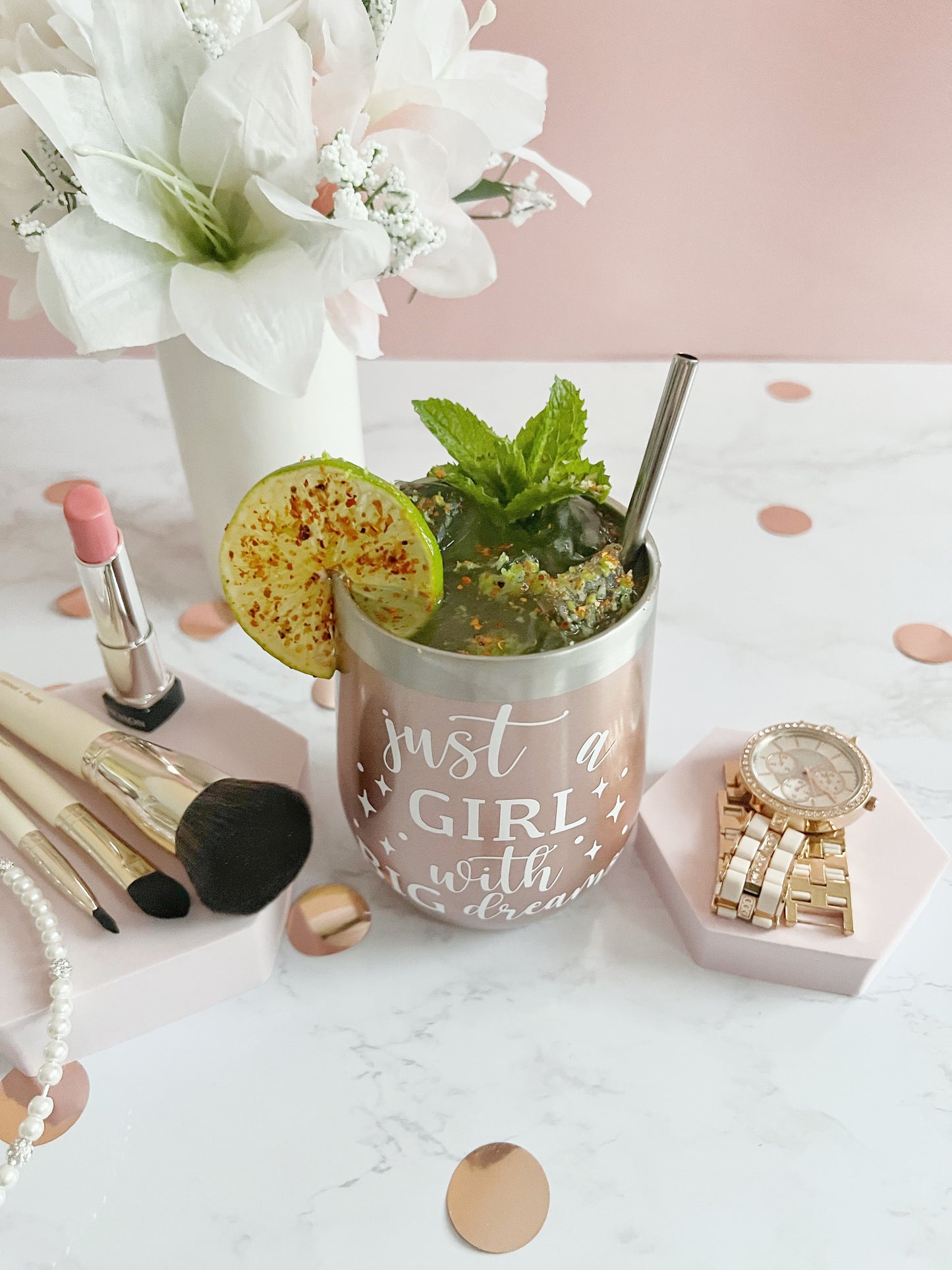 Just a Girl with BIG Dreams Wine Tumbler