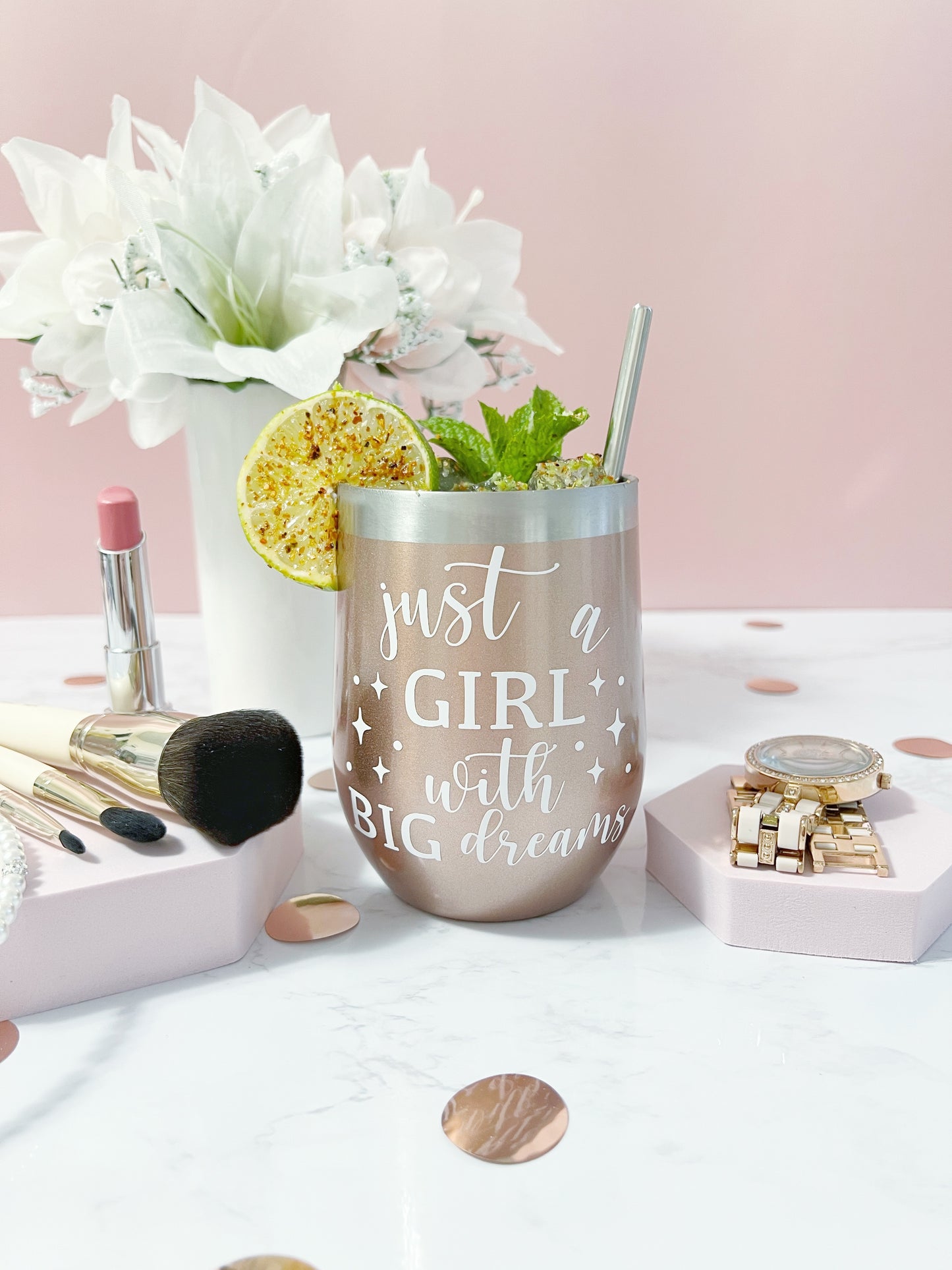 Just a Girl with BIG Dreams Wine Tumbler
