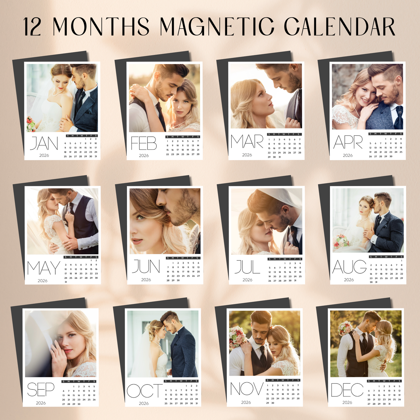 2026 Calendar Magnets Photo Keepsake - Set 12 Months