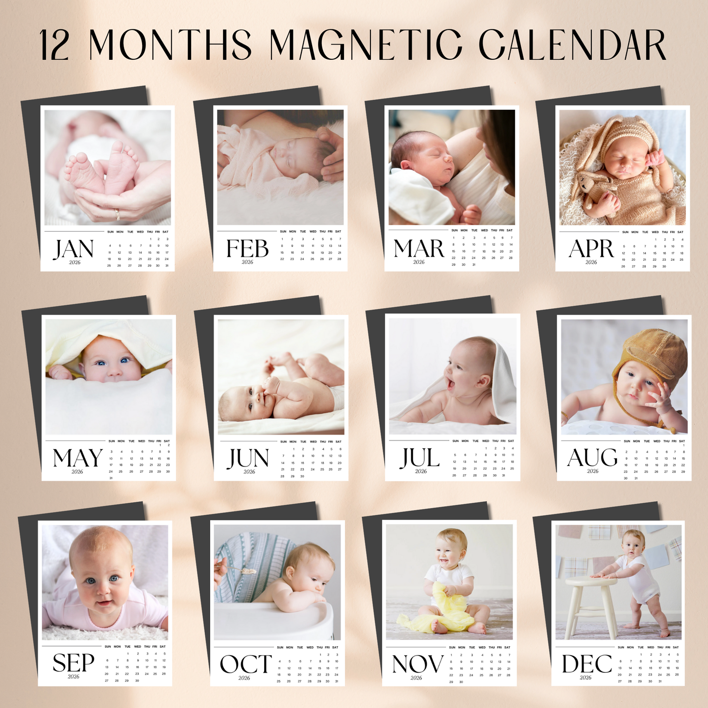 2026 Calendar Photo Magnet Keepsake - Individual Month