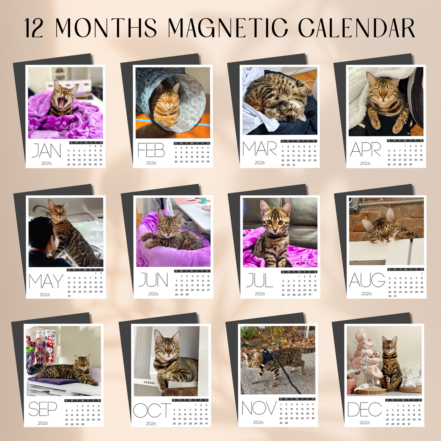 2026 Calendar Photo Magnet Keepsake - Individual Month