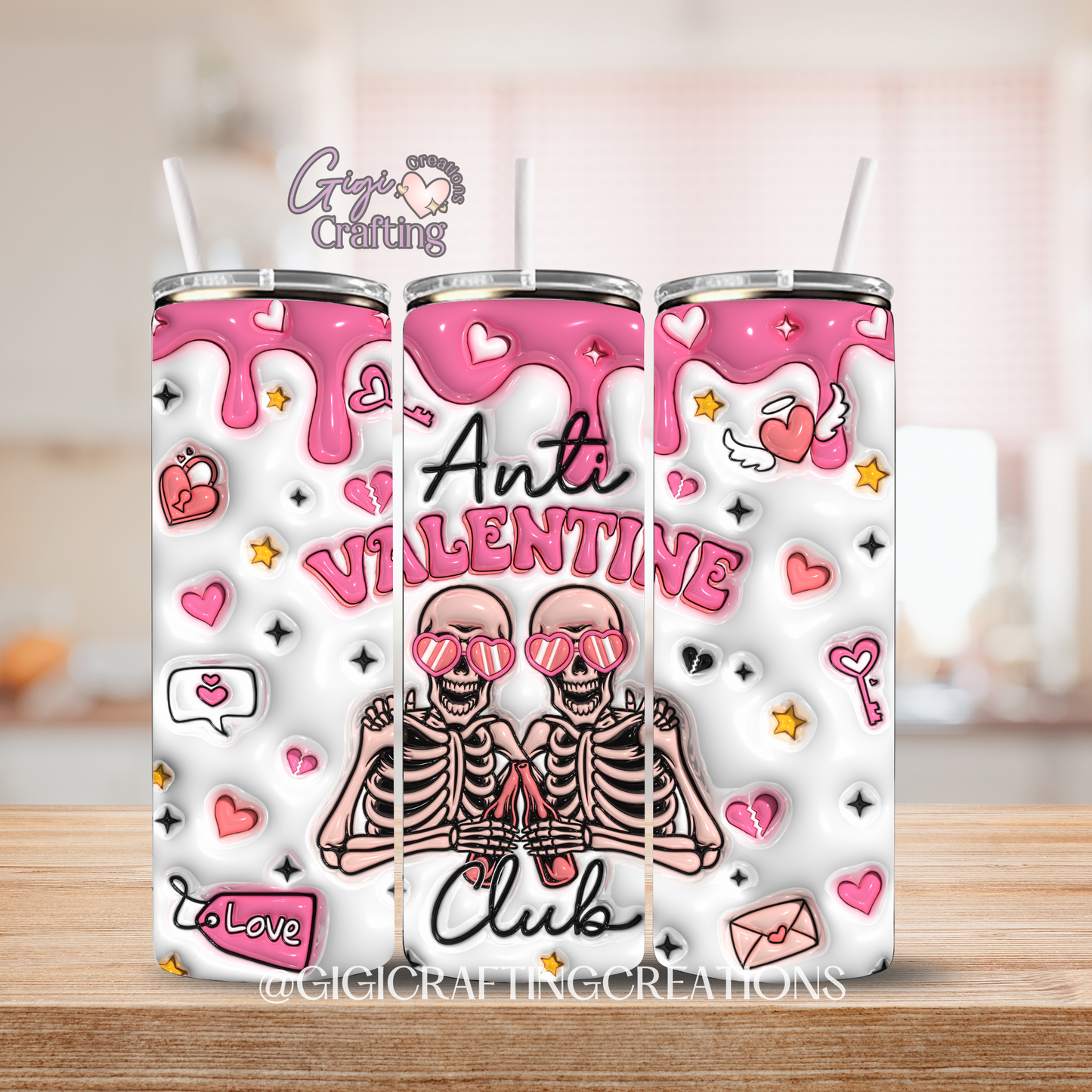 Anti Valentine Club 20oz 3D Inflated Stainless Steel Tumbler