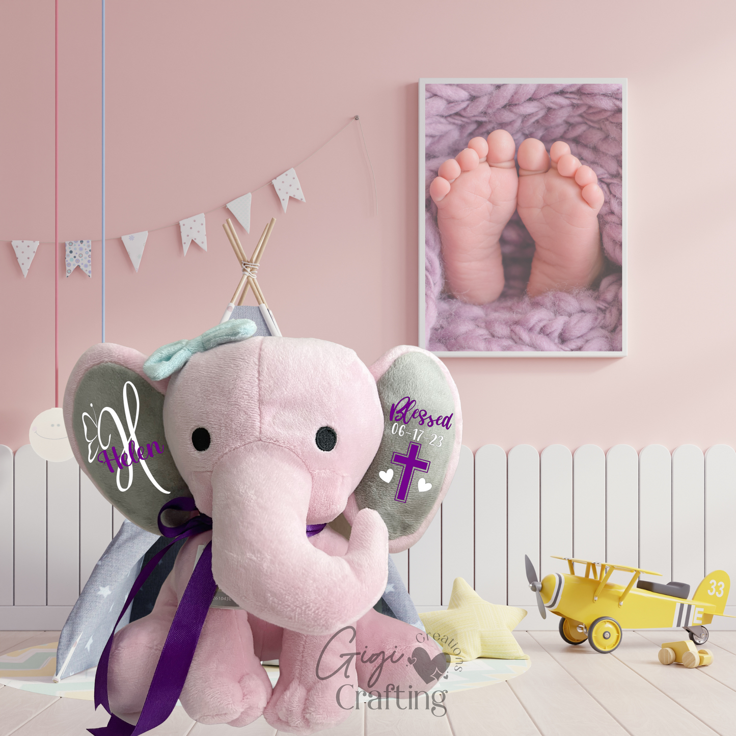 Baptist Christening Girl Gift Elephant