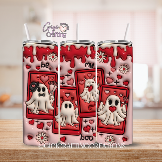 Be My Boo Cards 20oz 3D Inflated Stainless Steel Tumbler