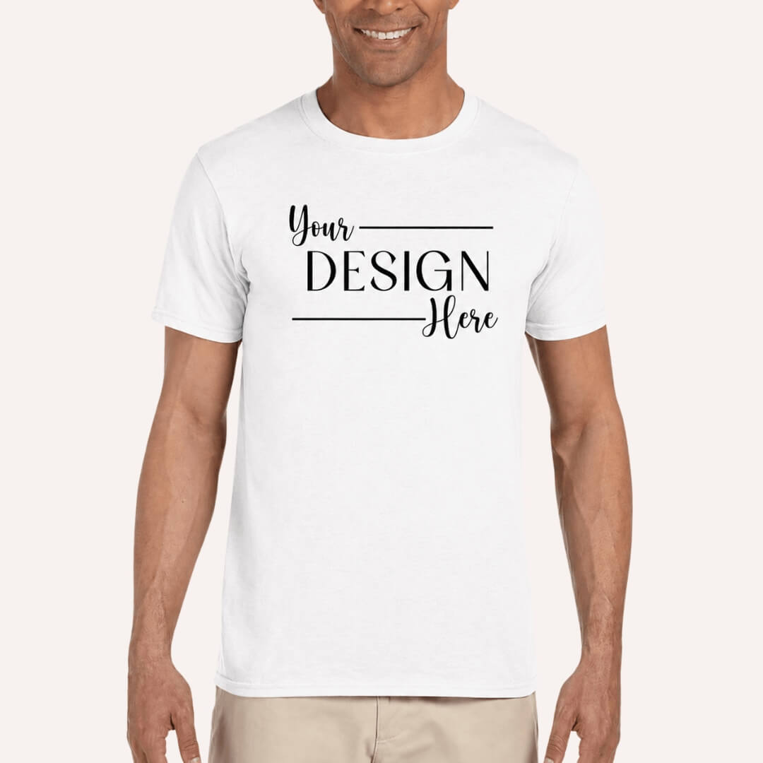 Bella + Canvas Jersey T-Shirt Unisex in White front mockup