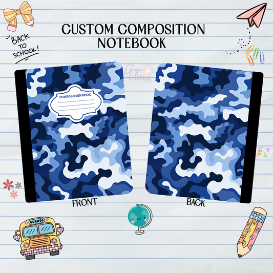 Blue Camo - Composition Notebook