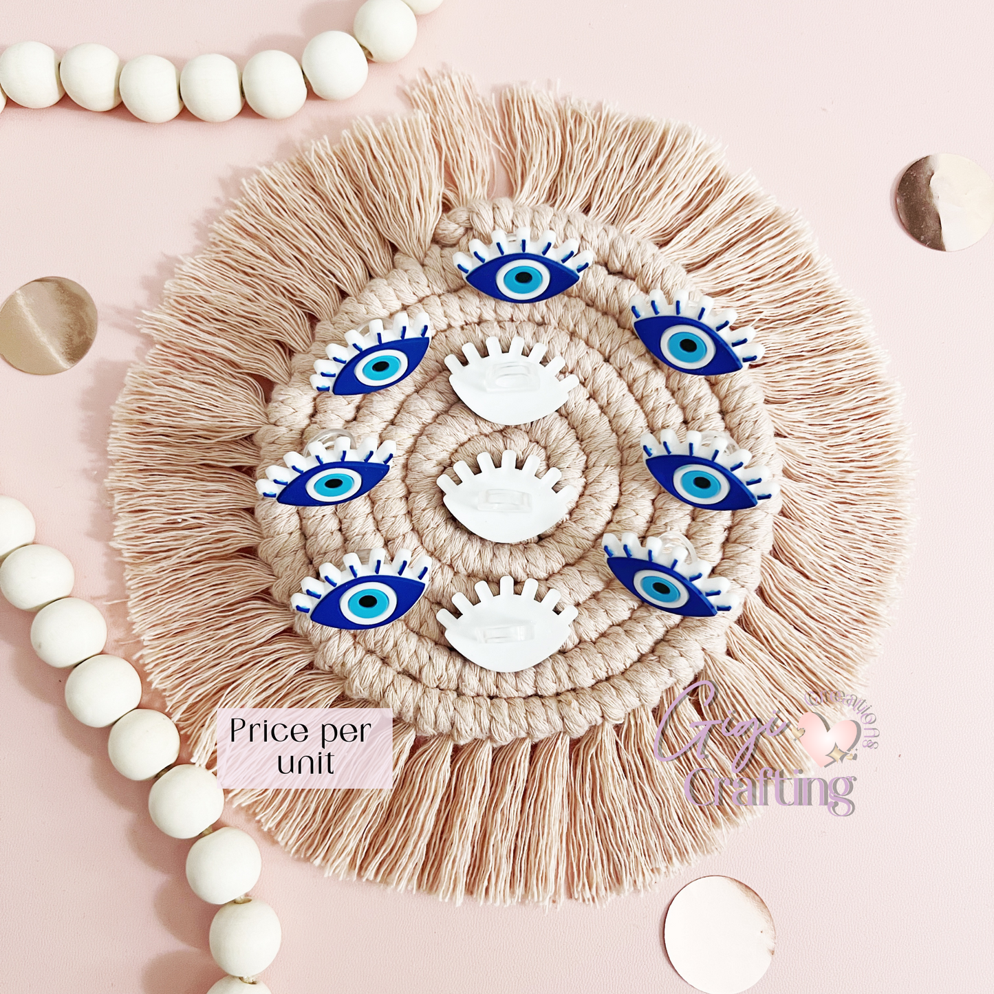 Evil Eye Blue Straw Toppers Charm