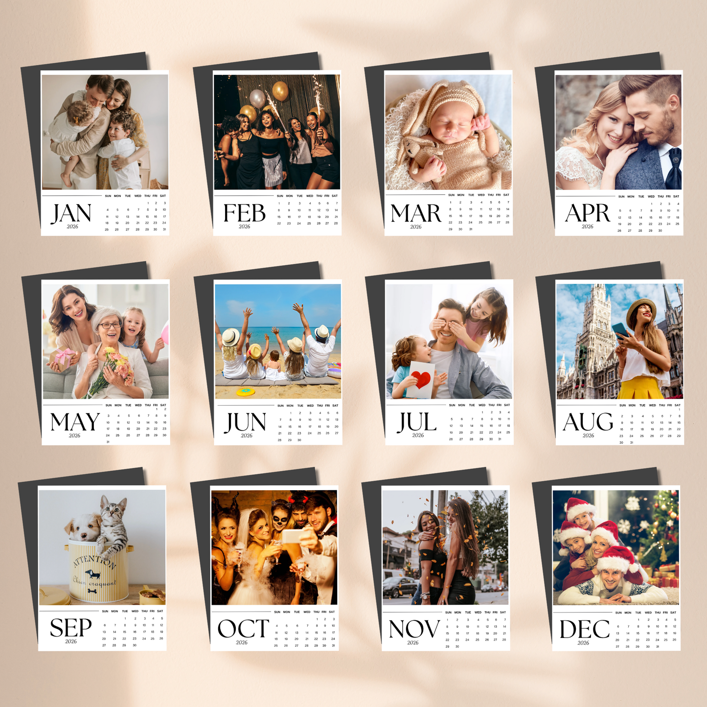 2026 Calendar Magnets Photo Keepsake - Set 12 Months