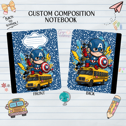 The Patriot's Shield School Bus - Composition Notebook