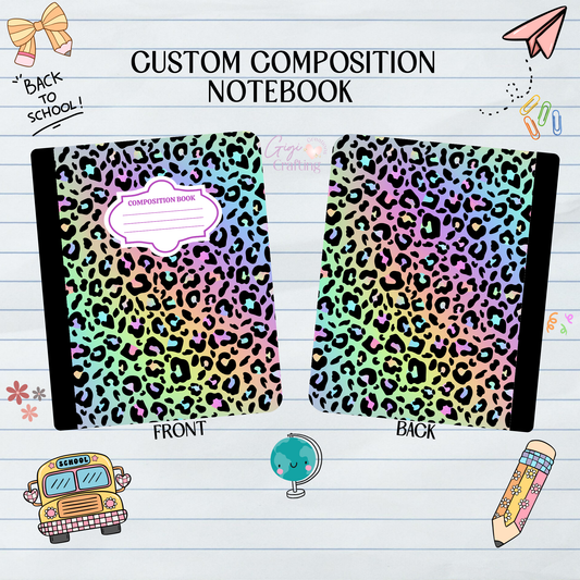 Colored Leopard Pattern - Composition Notebook
