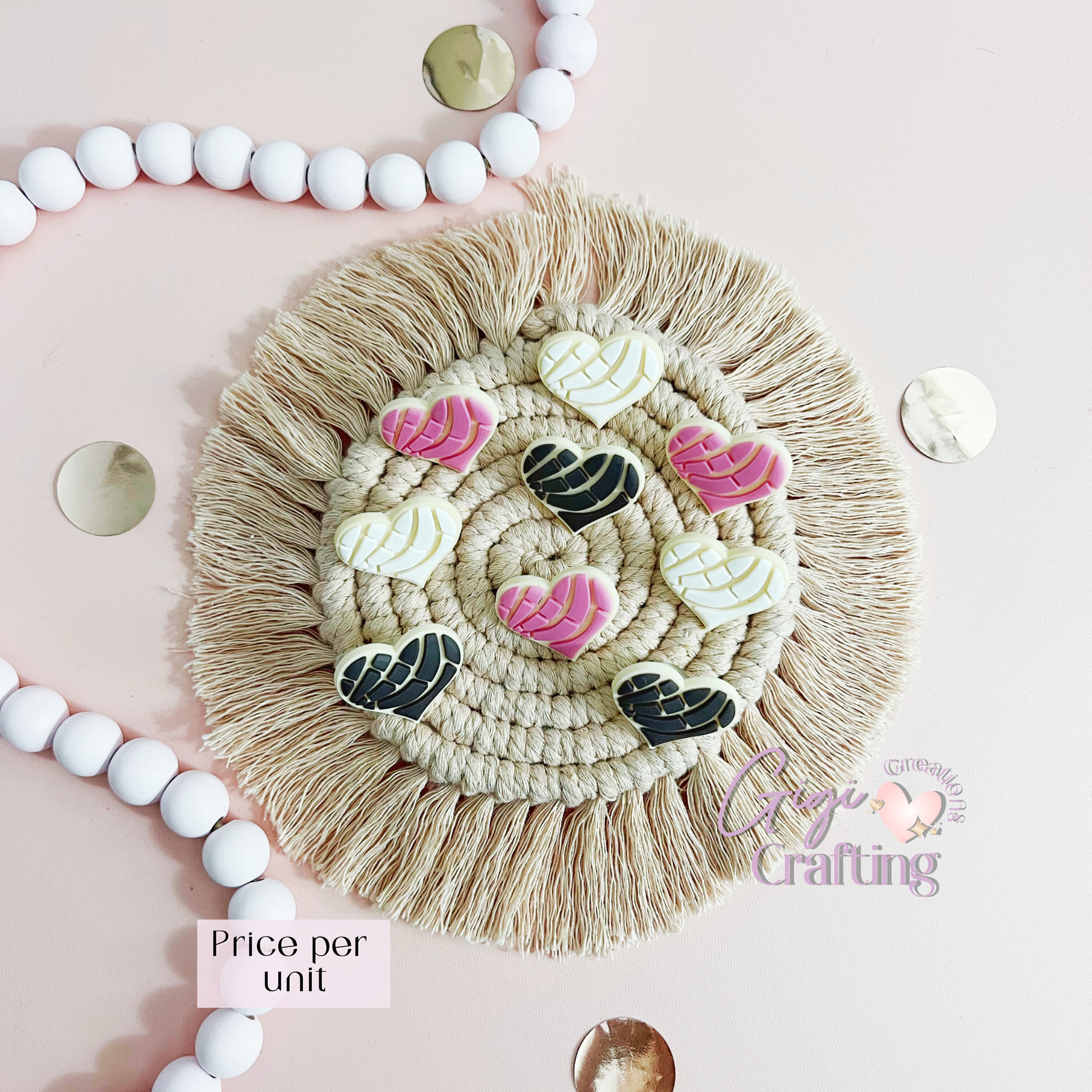 Hearts Concha Straw Toppers Charm – Gigi Crafting Creations