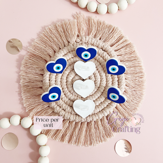 Evil Eye Heart Straw Toppers Charm