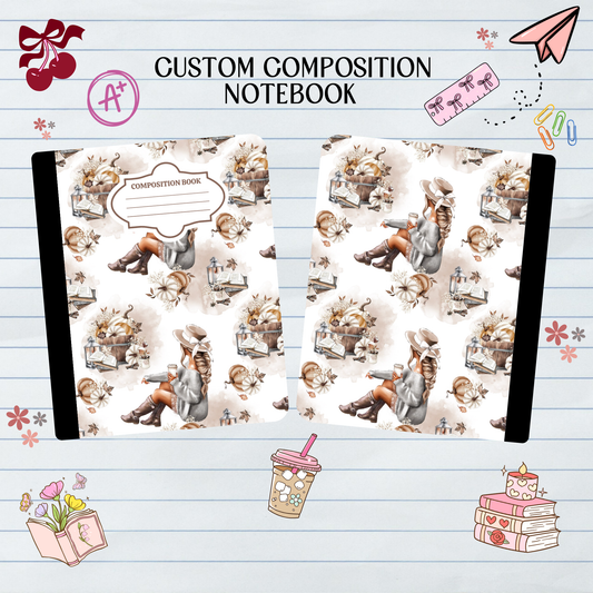 Girl Fall Vibes Coffee - Composition Notebook