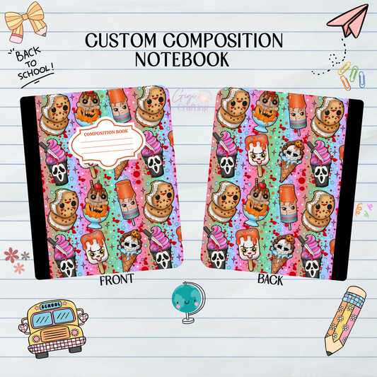 Ice Cream Horror Halloween - Composition Notebook