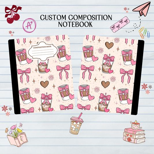 Iced Coffee Coquette - Composition Notebook