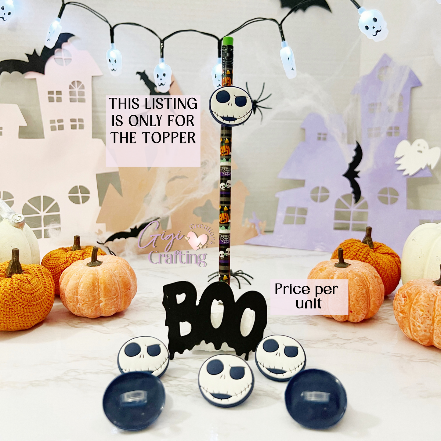 Jack Face Straw Toppers Charm