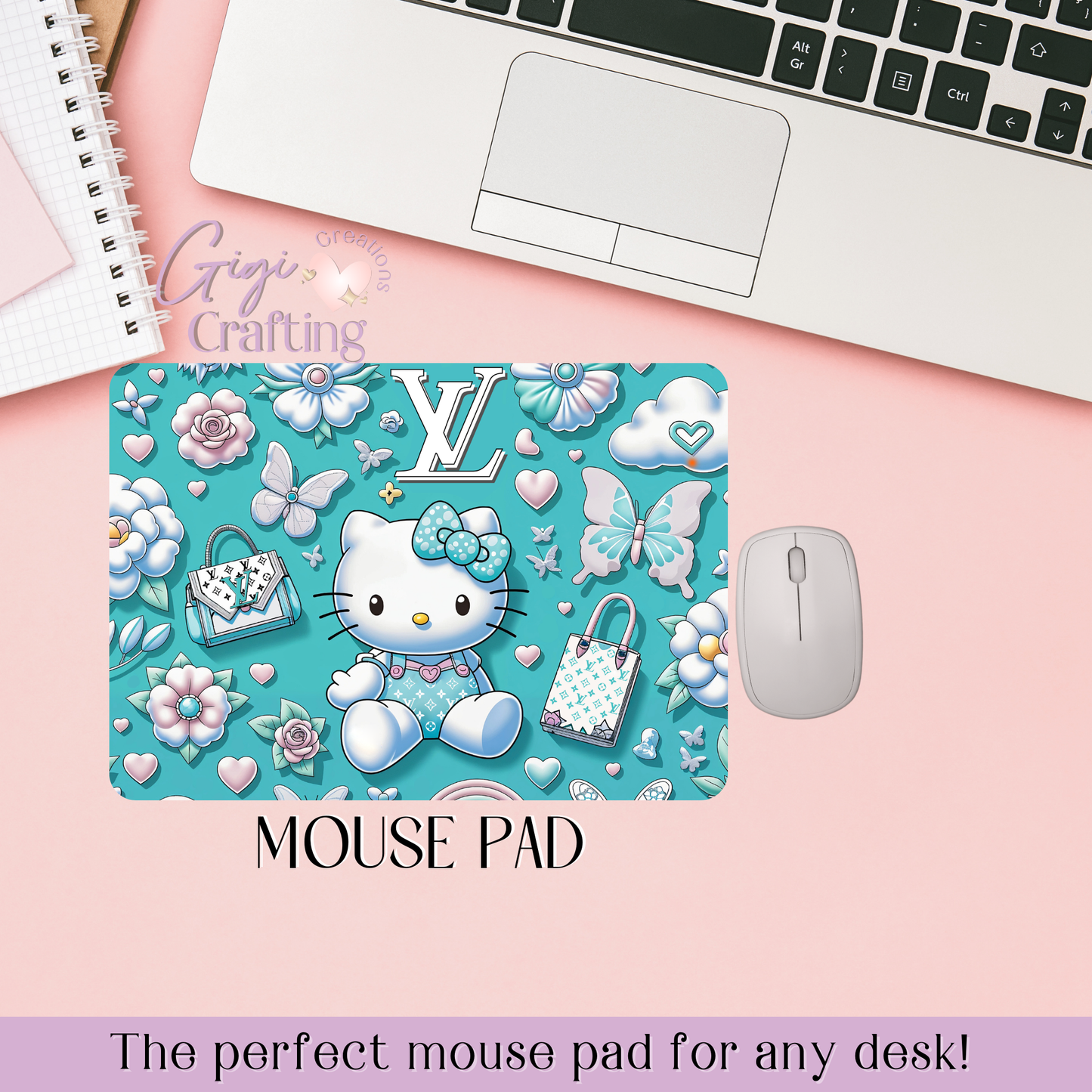 Kitty Luxury Brand LV - Mouse Pad