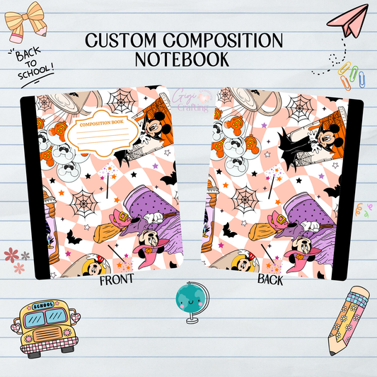 Mice Couple Iced Coffee Halloween - Composition Notebook