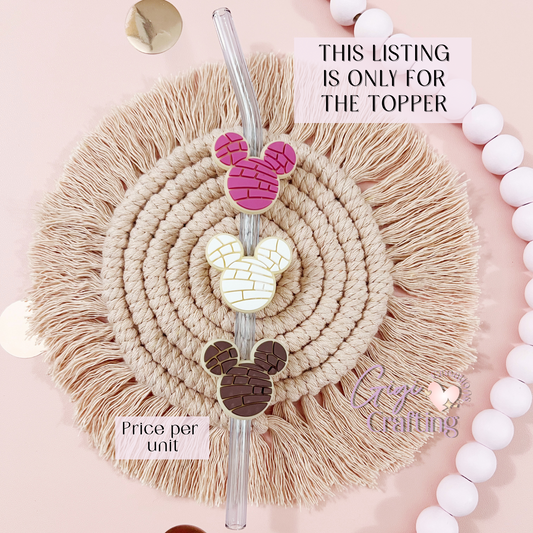Mouse Concha Straw Toppers Charm