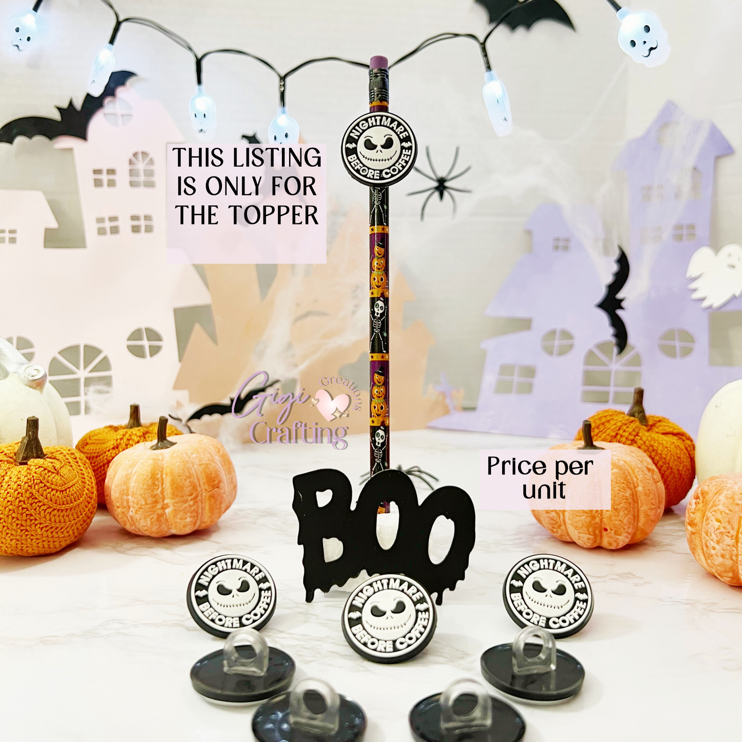 Nightmare Before Coffee Straw Toppers Charm