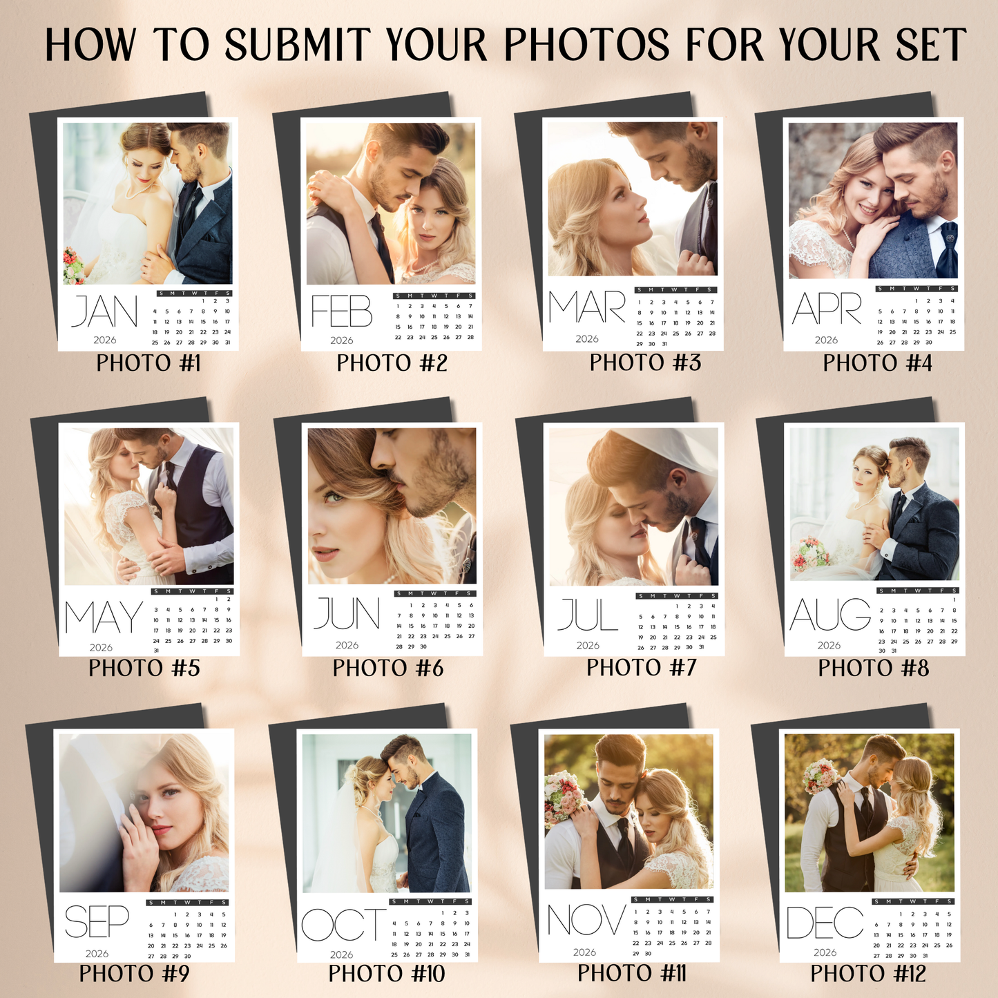 2026 Calendar Magnets Photo Keepsake - Set 12 Months