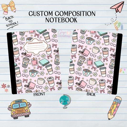Coffee Candles Book Coquette - Composition Notebook
