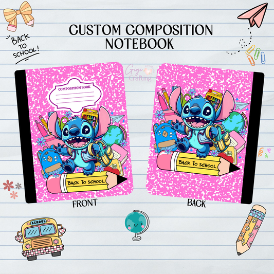 Pink Alien Back to School - Composition Notebook