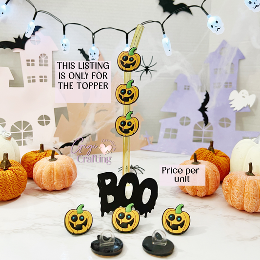 Pumpkin Blue Eyes Straw Toppers Charm
