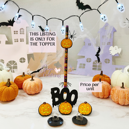 Pumpkin Smiling Straw Toppers Charm