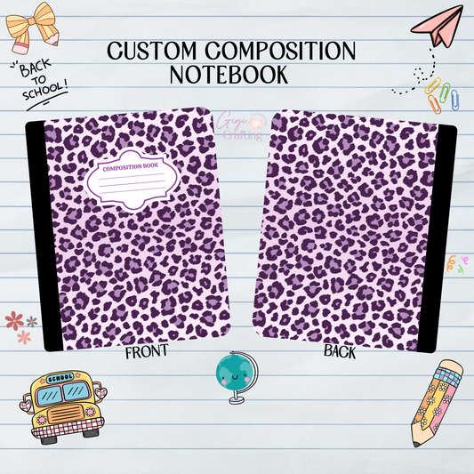Purple Leopard Pattern - Composition Notebook
